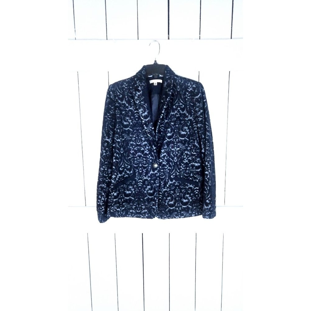 90s Cabi paisley floral wool felt fitted blazer tapestry blazer jacket